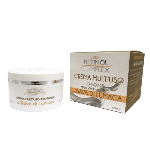 Retinol Complex Crema Multiuso Idratante Mani Viso Corpo Alla Bava Di Lumaca 200ml